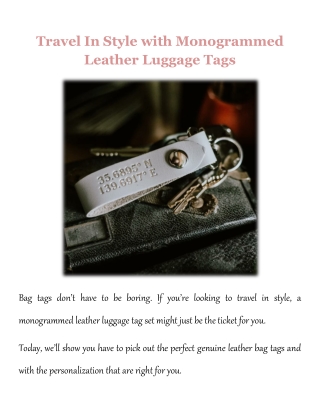 Travel In Style with Monogrammed Leather Luggage Tags