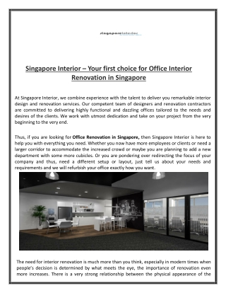 Office Renovation Singapore