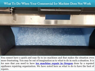 What To Do When Your Commercial Ice Machine Does Not Work