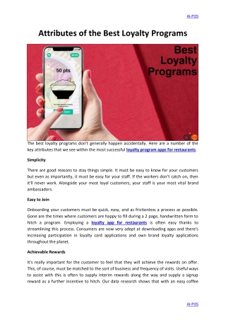 Attributes of the Best Loyalty Programs