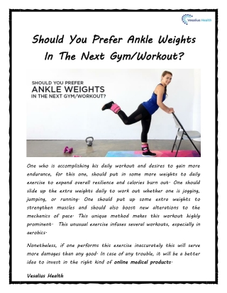 Should You Prefer Ankle Weights In The Next Gym/Workout?