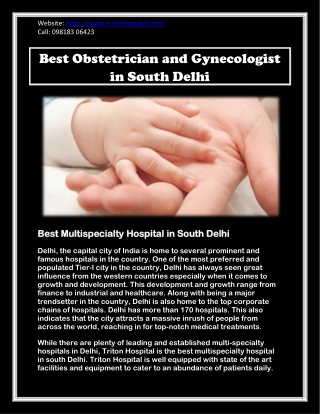 Best Obstetrician and Gynecologist in South Delhi