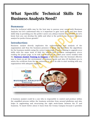 What Specific Technical Skills Do Business Analysts Need?