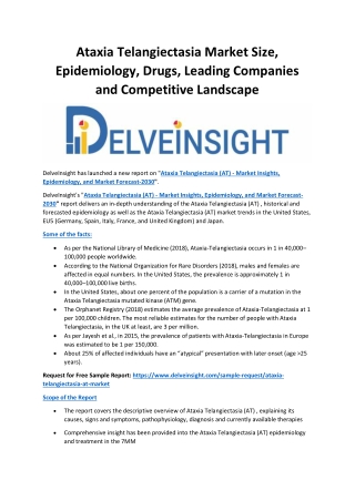 Ataxia Telangiectasia Market Size, Epidemiology, Drugs, Leading Companies and Competitive Landscape