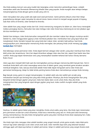 14 Questions You Might Be Afraid to Ask About joker tembak ikan