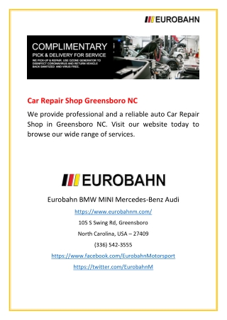 Car Repair Shop Greensboro NC