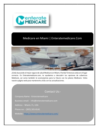 Planes de salud Medicare Miami | Enteratemedicare.Com