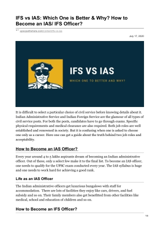 IFS vs IAS Which One is Better amp Why How to Become an IAS IFS Officer