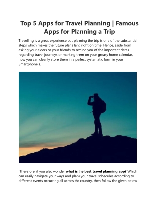 Top 5 Apps for Travel Planning