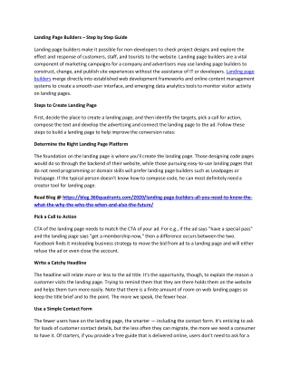 Landing Page Builders Step by Step Guide