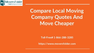 Compare Local Moving Company Quotes and Move Cheaper