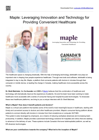 Technology for Providing Convenient Healthcare | Maple