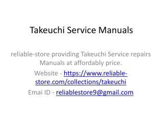 Takeuchi Service Manuals