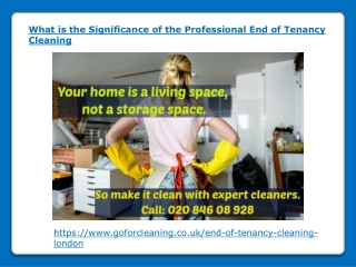 What is the Significance of the Professional End of Tenancy Cleaning