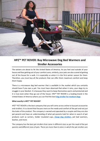 HPZ™ PET ROVER: Buy Microwave Dog Bed Warmers and Stroller Accessories