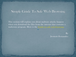 Simple Guide To Safe Web Browsing