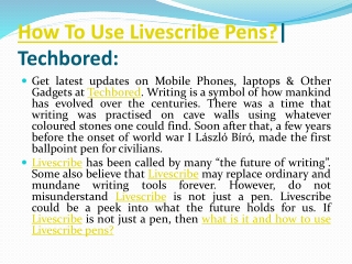 How To Use Livescribe Pens?| Techbored: