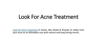 Look For Acne Treatment