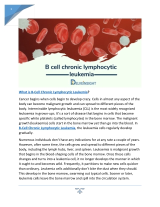 B-Cell Chronic Lymphocytic Leukemia market research report