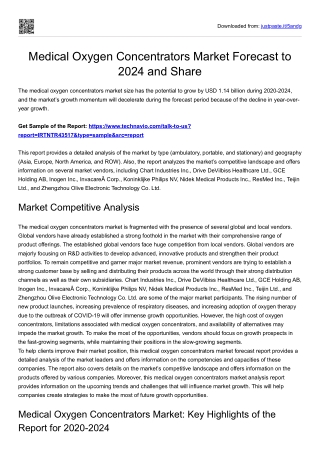 Medical Oxygen Concentrators Market Report and Application 2024