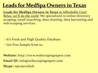 Leads for MedSpa Owners in Texas