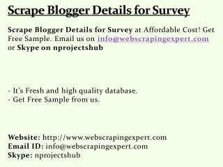 Scrape Blogger Details for Survey