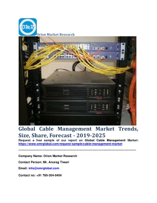 Global Cable Management Market Trends, Size, Share, Forecast - 2019-2025