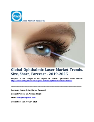 Global Ophthalmic Laser Market Trends, Size, Share, Forecast - 2019-2025