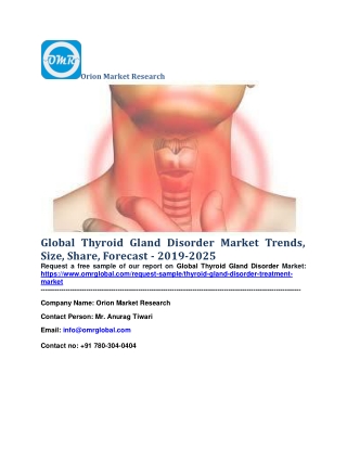 Global Thyroid Gland Disorder Market Trends, Size, Share, Forecast - 2019-2025