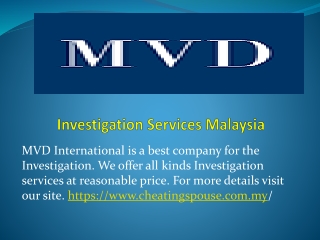 Investigation Services Malaysia