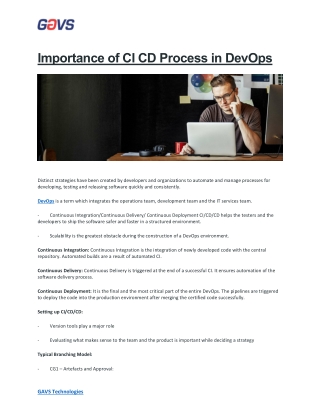 Importance of CI CD Process in DevOps