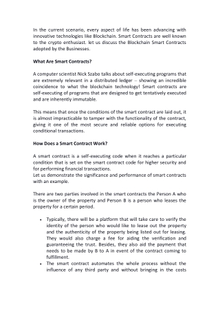 Why have Smart Contract for your Business?