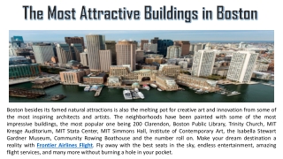 The Most Attractive Buildings in Boston