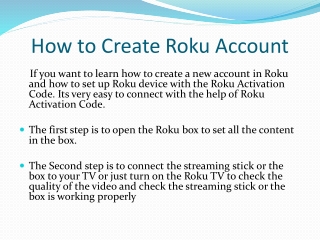 How To Create Roku Account