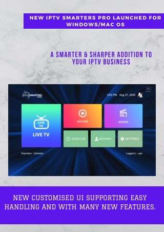 NEW IPTV SMARTERS PRO LAUNCHED FOR WINDOWS/MAC OS