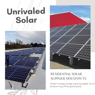 Residential Solar Supplier Houston TX | Unrivaled Solar