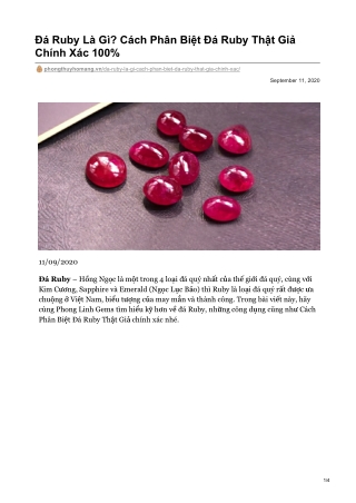 Đá Ruby Là Gì? Cách Phân Biệt Đá Ruby Thật Giả Chính Xác 100%