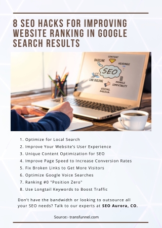 8 SEO Hacks For Improving Website Ranking In Google Search Results