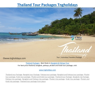 Thailand Tour Packages Tngholidays