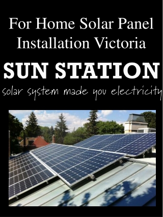 For Home Solar Panel Installation Victoria