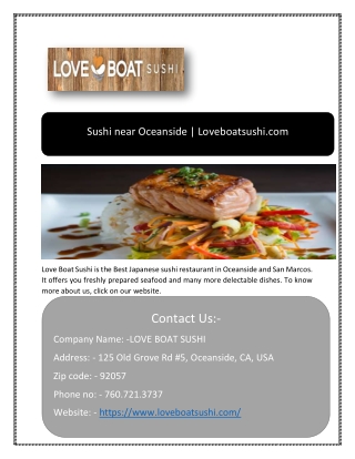 Best Sushi San Marcos | Loveboatsushi.com