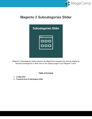 Magento 2 Subcategories Slider Extension