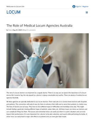 The Role of Medical Locum Agencies Australia