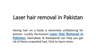 laser hair removal in Pakistan