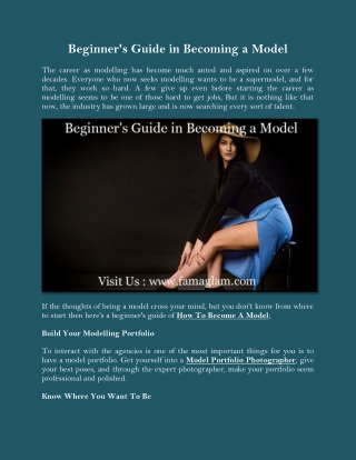 Beginner's Guide in Becoming A Model