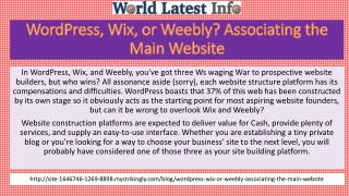 WordPress, Wix, or Weebly? Associating the Main Website