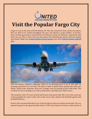 Visit the Popular Fargo City