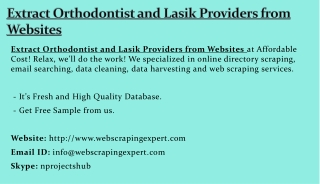 Extract Orthodontist and Lasik Providers from Websites