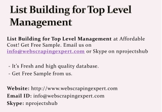 List Building for Top Level Management
