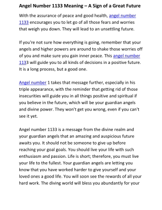 Angel Number 1133 Meaning – A Sign Of A Great Future